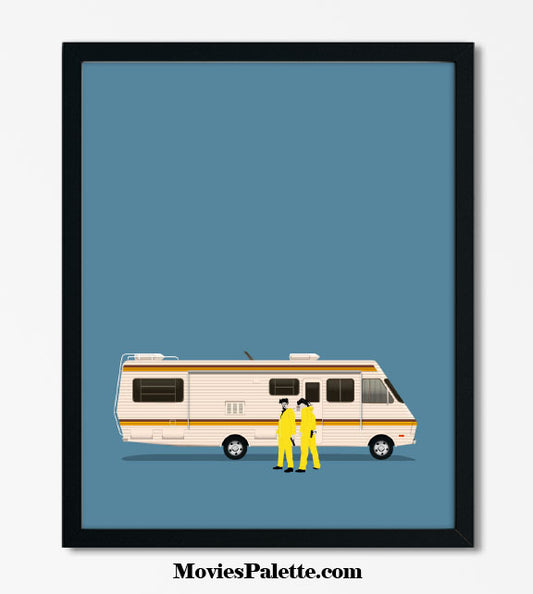 Breaking Bad RV. TV Series Art Print. Mr White and Jesse. Free Shipping. Available in 5 sizes. Item No. 005