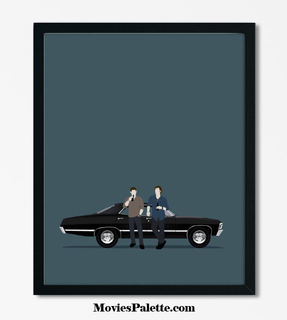 Supernatural TV Series Art Print. Best 2000s Movie Posters. Sam & Dean. Ford Mustang. Free Shipping. Available in 5 sizes. Item No. 007