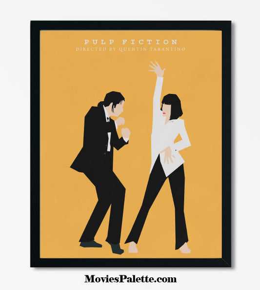 Pulp Fiction Movie Art Print. John Travolta. Uma Thurman. Free Shipping. Available in 5 sizes. Item No. 002