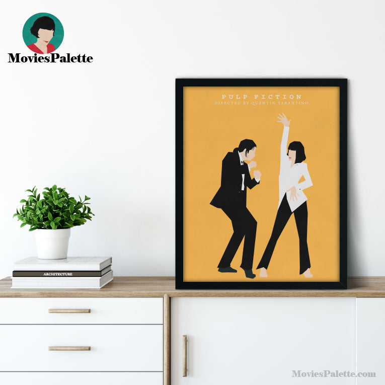 Pulp Fiction Movie Art Print. John Travolta. Uma Thurman. Free Shipping. Available in 5 sizes. Item No. 002