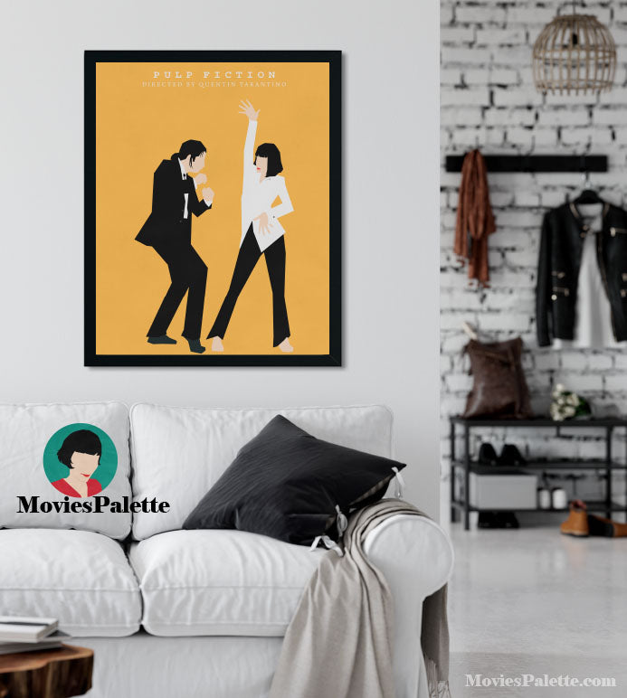 Pulp Fiction Movie Art Print. John Travolta. Uma Thurman. Free Shipping. Available in 5 sizes. Item No. 002