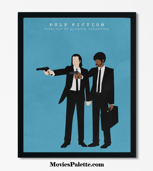 Pulp Fiction Movie Art Print. John Travolta. Samuel Jackson. Free Shipping. Available in 5 sizes. Item No. 003