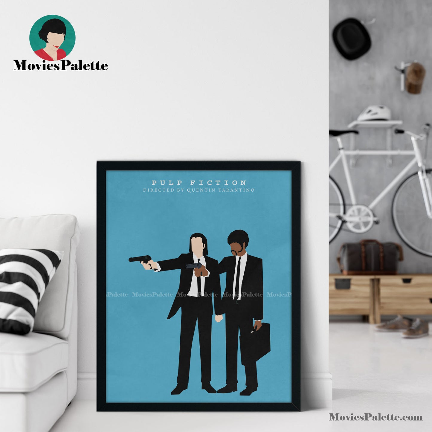 Pulp Fiction Movie Art Print. John Travolta. Samuel Jackson. Free Shipping. Available in 5 sizes. Item No. 003