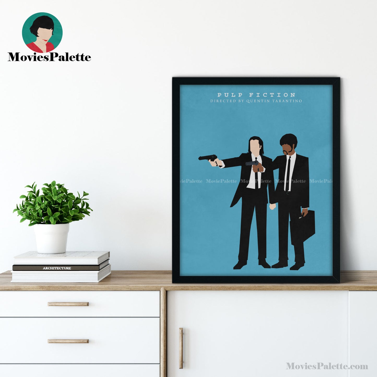 Pulp Fiction Movie Art Print. John Travolta. Samuel Jackson. Free Shipping. Available in 5 sizes. Item No. 003