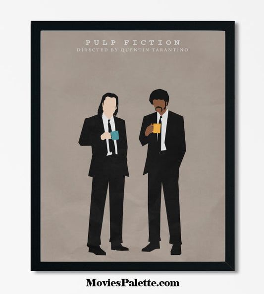 Pulp Fiction Movie Art Print. John Travolta. Samuel Jackson. Free Shipping. Available in 5 sizes. Item No. 004