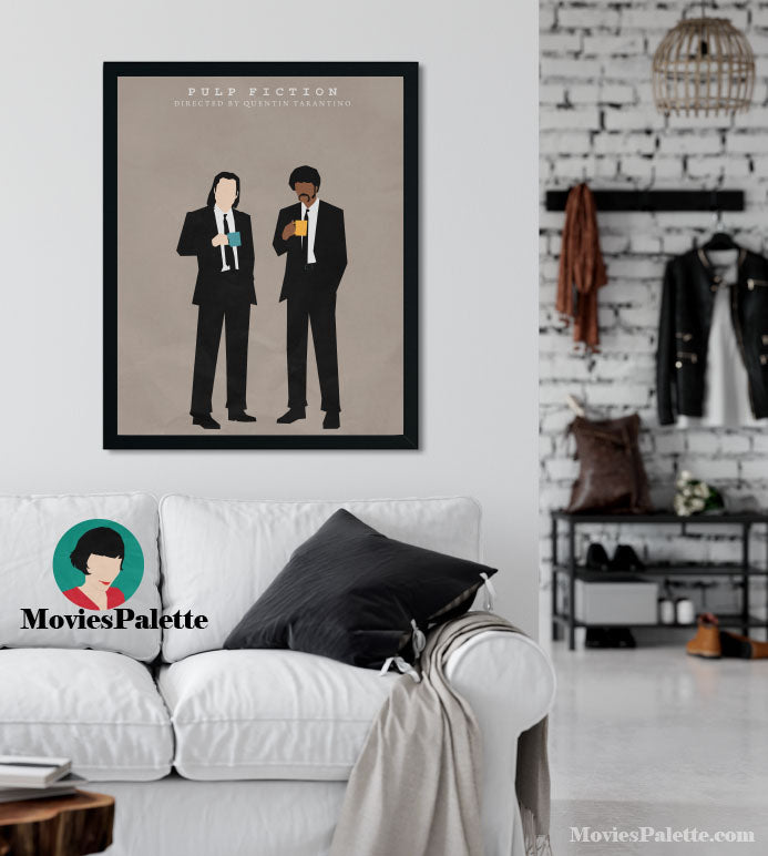 Pulp Fiction Movie Art Print. John Travolta. Samuel Jackson. Free Shipping. Available in 5 sizes. Item No. 004