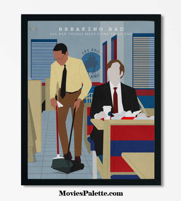 Breaking Bad TV Series Art Print. Saul & Gus. Saul Goodman. Gus Fring. Free Shipping. Available in 5 sizes. Item No. N-072