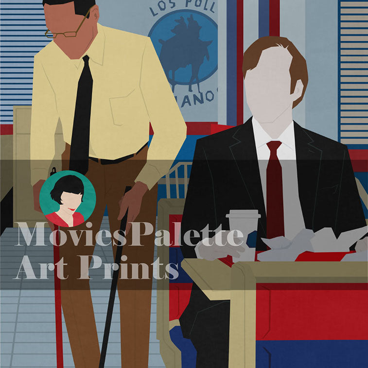 Breaking Bad TV Series Art Print. Saul & Gus. Saul Goodman. Gus Fring. Free Shipping. Available in 5 sizes. Item No. N-072